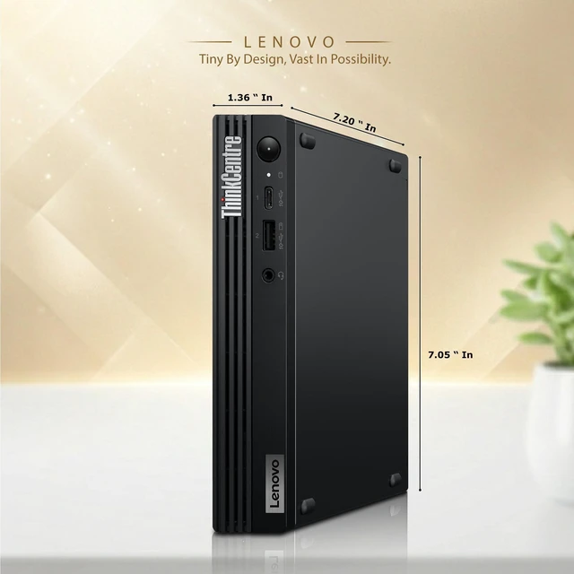 Alt view image 3 of 5 - Lenovo M75q Gen 2 Business Desktop Tiny PC, AMD Ryzen 3 Pro 5350GE, 8GB DDR4 RAM, 128GB SSD, 24 Inch LED Monitor, HDMI, Display Ports, Wi-Fi, Keyboard and Mouse, Windows 11 Pro