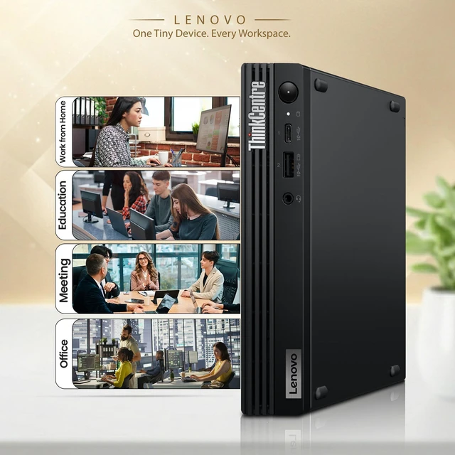 Alt view image 5 of 5 - Lenovo M75q Gen 2 Business Desktop Tiny PC, AMD Ryzen 3 Pro 5350GE, 8GB DDR4 RAM, 256GB SSD, 24 Inch LED Monitor, HDMI, Display Ports, Wi-Fi, Keyboard and Mouse, Windows 11 Pro