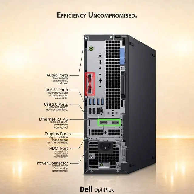Alt view image 3 of 6 - Dell Gaming Desktop Computer PC, Intel Core i5-9500 3.00GHz, 16GB DDR4 RAM, 1TB SSD, NVIDIA GeForce GTX 1050Ti, 24 Inch LED Monitor, Display Port, HDMI Port, WiFi, RGB Keyboard & Mouse, Windows 11 Pro