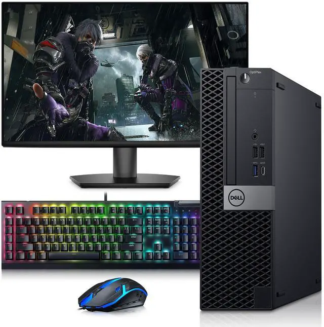 Main image of Dell Gaming Desktop Computer PC, Intel Core i5-9500 3.00GHz, 16GB DDR4 RAM, 1TB SSD, NVIDIA GeForce GTX 1050Ti, 24 Inch LED Monitor, Display Port, HDMI Port, WiFi, RGB Keyboard & Mouse, Windows 11 Pro