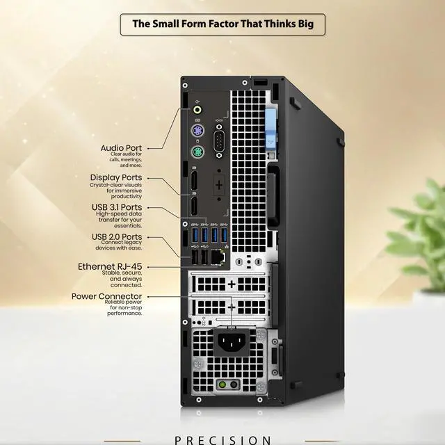 Alt view image 3 of 6 - Dell Precision 3430 Business Desktop Computer PC, Intel Core i7-8700 3.20GHz, 12MB Smart Cache, 16GB DDR4 RAM, 256GB SSD, Display Port, Wireless Keyboard & Mouse, Built-in Wi-Fi, Window 11 Pro