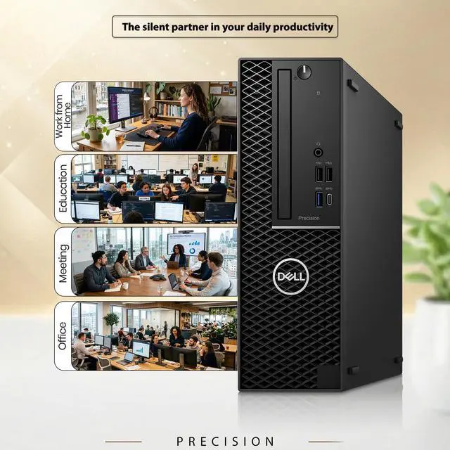 Alt view image 6 of 6 - Dell Precision 3430 Business Desktop Computer PC, Intel Core i7-8700 3.20GHz, 12MB Smart Cache, 16GB DDR4 RAM, 256GB SSD, Display Port, Wireless Keyboard & Mouse, Built-in Wi-Fi, Window 11 Pro