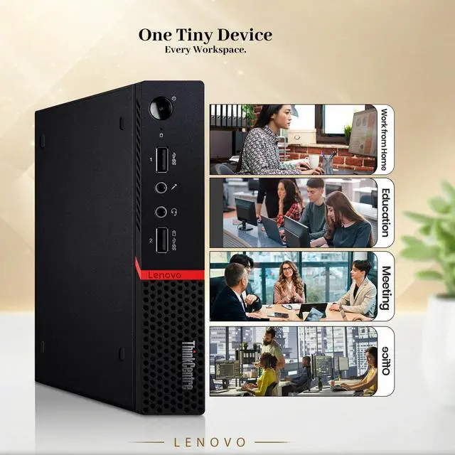 Alt view image 5 of 5 - Lenovo ThinkCentre M715q Desktop Mini Computer, AMD Ryzen 5 Pro 2400GE, 16GB RAM, 256GB SSD, Wireless Keyboard and Mouse, Wi-Fi Adapter, Windows 11 Pro, Home and Office PC, Business PC