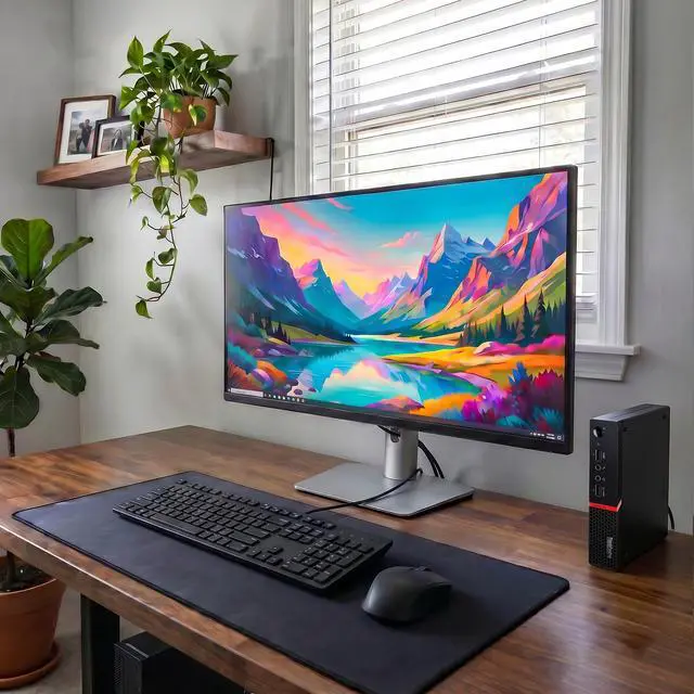 Alt view image 4 of 5 - Lenovo ThinkCentre M715q Desktop Mini Computer, AMD Ryzen 5 Pro 2400GE, 16GB RAM, 256GB SSD, Wireless Keyboard and Mouse, Wi-Fi Adapter, Windows 11 Pro, Home and Office PC, Business PC