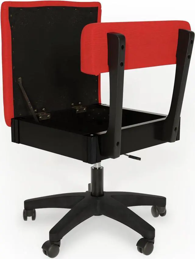 Main image of Arrow Sewing Madame Scarlet Hydraulic Sewing Chair with Adjustable Height, Lumbar Support, Hidden Storage, 360° Swivel Base, Heavy-Duty Casters