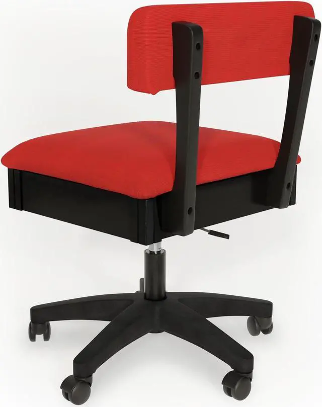 Alt view image 3 of 6 - Arrow Sewing Madame Scarlet Hydraulic Sewing Chair with Adjustable Height, Lumbar Support, Hidden Storage, 360° Swivel Base, Heavy-Duty Casters