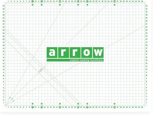 Alt view image 2 of 2 - Arrow Sewing Cutting Mat-C Quilters Grid with Angle Markers, Pinnable Surface, Durable Polymer, Compatible with Dixie Cutting Table, Ideal for Fabric Crafts