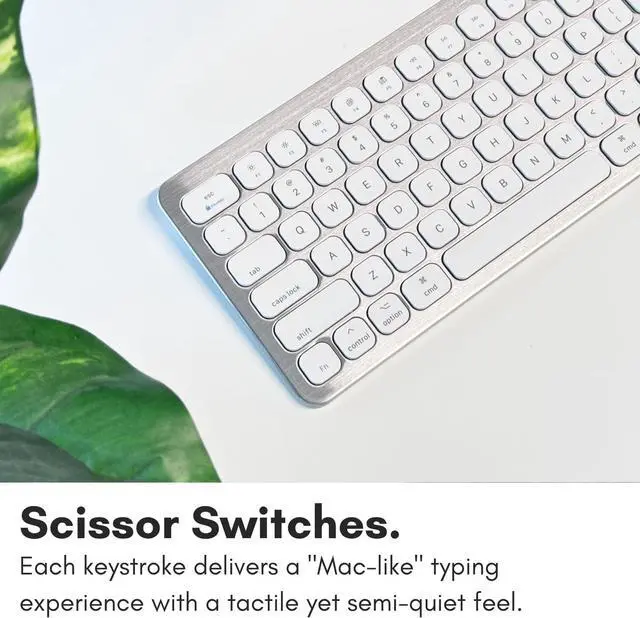 Alt view image 6 of 7 - Macally Wired Keyboard for Mac with USB Ports for Mouse - Compatible Apple Keyboard for MacBook Pro/Air, iMac - Aluminum Frame