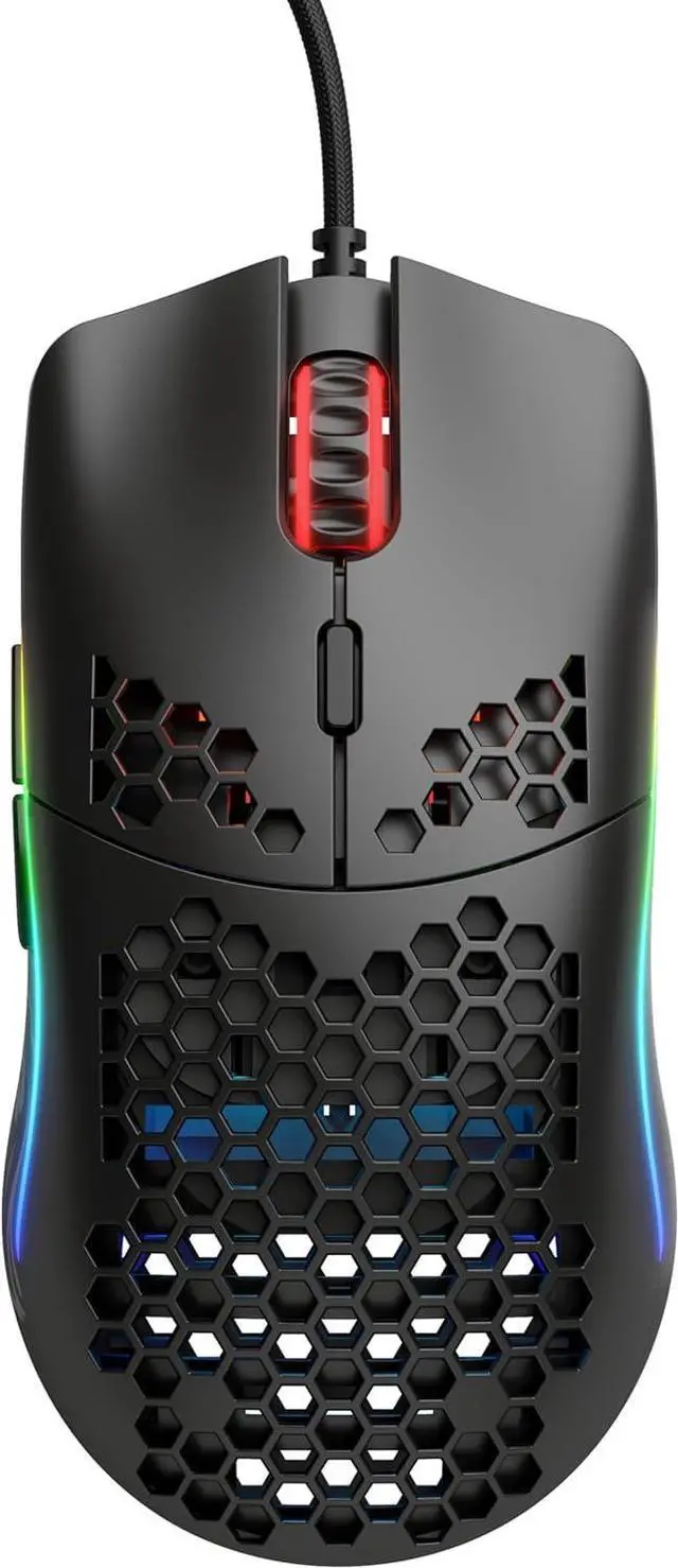 Alt view image 2 of 7 - Glorious Model O- (Minus) Compact Wired Gaming Mouse - 58g Superlight Honeycomb Design, RGB, Pixart 3360 Sensor, Ambidextrous, Omron Switches - Matte Black