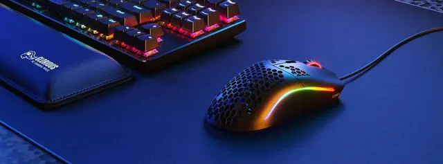 Alt view image 6 of 7 - Glorious Model O- (Minus) Compact Wired Gaming Mouse - 58g Superlight Honeycomb Design, RGB, Pixart 3360 Sensor, Ambidextrous, Omron Switches - Matte Black