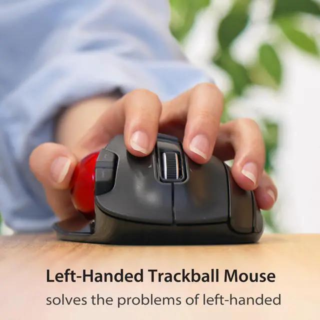 Alt view image 2 of 7 - ELECOM EX-G Left Handed Trackball Mouse, 2.4 GHz USB Wireless, Ergonomic, Thumb Control, Tracking Roller Ball, 6 Programmable Buttons, Tilt Scroll