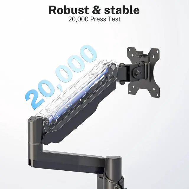 Alt view image 2 of 7 - WALI Dual Monitor Mount, 17-32 Inch Adjustable Spring Dual Monitor Arm for Desk Holds Max 17.6 lbs Screens, Swivel Vesa Bracket with C Clamp, Grommet Mounting, Monitor Arms for 2 Monitors (GSDM002)