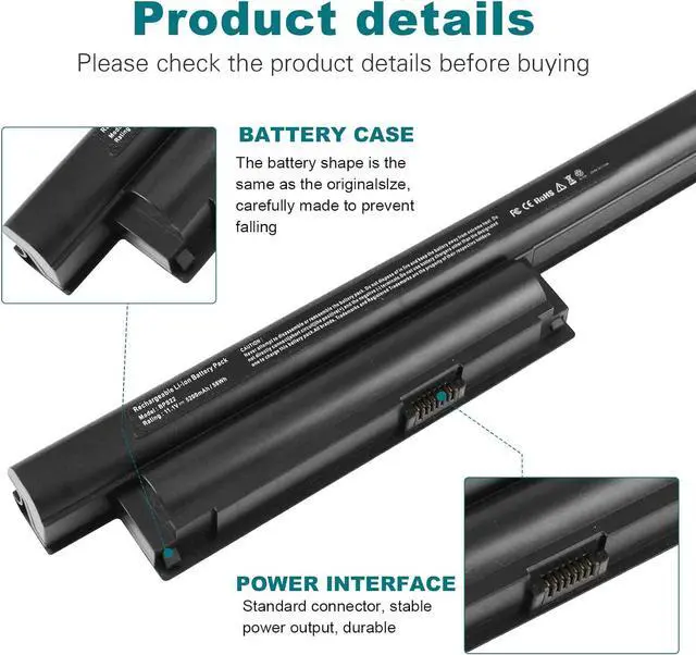 Alt view image 3 of 7 - Futurebatt 6Cell Laptop Battery for Sony Vaio VGP-BPS22 VGP-BPS22A VGP-BPL22 VGP-BPS22/A VPC-E1Z1E VPC-EA