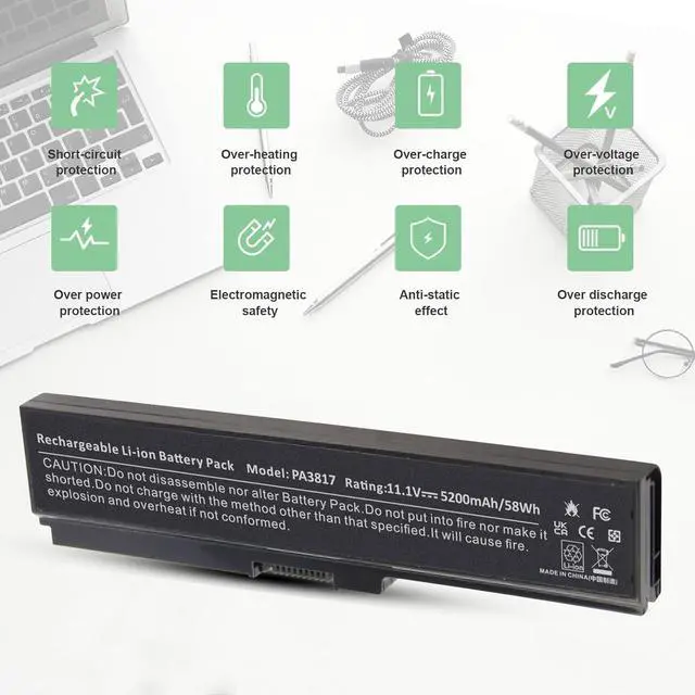 Alt view image 3 of 7 - Laptop Battery for Toshiba PA3817U-1BRS PA3818U-1BRS PA3819U-1BRS Satellite C655 C675 C675D L645 L645D L655 L655D L675 L675D L745 L755 L755D P745 P755 P775 M645 A660 A655 PA3817U Series Battery