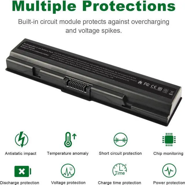 Alt view image 2 of 7 - TREE.NB Laptop Battery for Toshiba PA3534U-1BRS Toshiba Satellite A200 A205 L201 L202 L203 L205 L300 L300D L305 L305D 11.1V 5200mAh Black