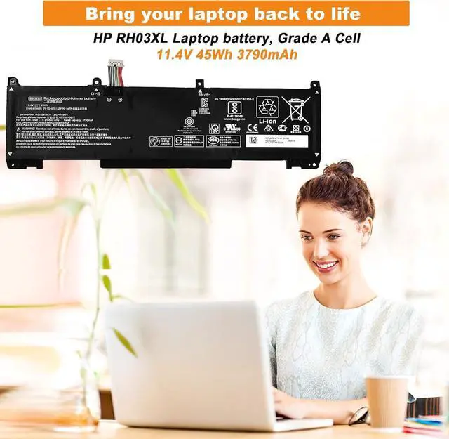 Alt view image 6 of 7 - RH03XL M02027-005 Laptop Battery for HP ProBook 430 440 445 450 630 640 650 G8 Series HSTNN-IB9Q HSTNN-OB1T HSTNN-DB0B HSTNN-UB7X M01524-2B1 M01524-AC1 M01524-1D1 11.4V 45Wh