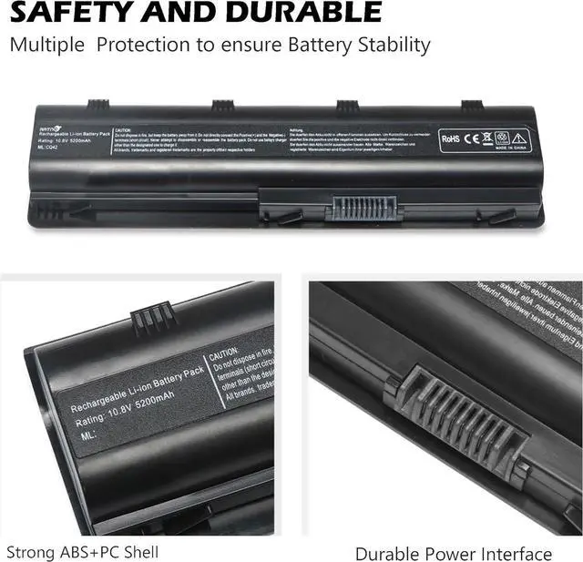 Alt view image 5 of 5 - 593553-001 593554-001 MU06 MU09 Extended Laptop Battery for HP Pavilion G6 G7 G62 G72 G4 / 2000 Notebook PC / DV6 DV7 DM4 / Compaq Presario CQ32 CQ42 CQ43 CQ56 CQ57 CQ62 CQ72[10.8V 5200mAh 6Cell]