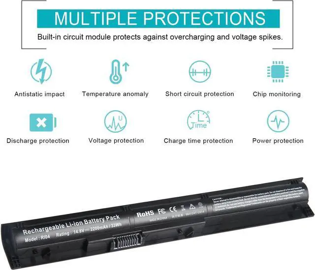 Alt view image 3 of 7 - TREE.NB Spare 805047-851 805294-001 Notebook RI04 Battery for HP ProBook 450 455 470 G3 Series, Envy 15 15-q001tx, Replace RI04 RI06XL HSTNN-DB7B HSTNN-PB6Q HSTNN-Q94C HSTNN-Q95C HSTNN-Q97C P3G15AA