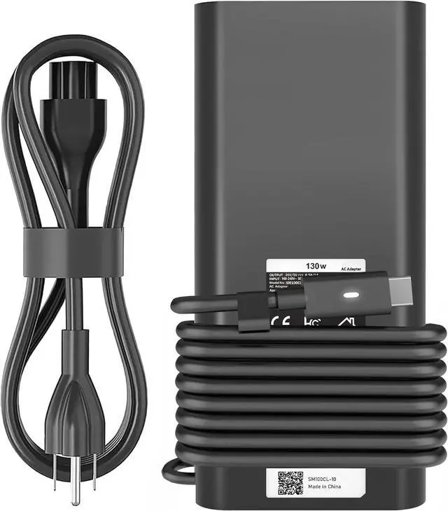 Main image of 130W USB C Laptop Charger Compatible with Dell Precision 5570 5560 5550 5530 5760 5750 3560 Latitude 7410 7310 7210 9410 9510 5420 5520 5510 XPS 15 17 2in1 9575 9500 9700 Power Cord
