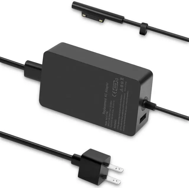 Main image of 65W Surface Pro Laptop Charger AC Adapter for Microsoft Surface Pro 3, 4, 5, 6, 7, 8, 9, 10, X, Surface Book 3, 2, 1, Windows Surface Laptop 6, 5, 4, 3, 2, 1, Surface Go Tablet, with 6.2ft Power Cord