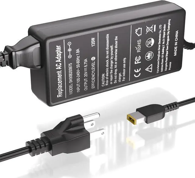 Main image of 135W AC Charger Fit for Lenovo Ideapad Gaming 3 Series 3-15 Yoga Slim 7 9 IdeaPad Y50-70 Y40-70 Y700 ThinkPad T440p T540p T570 W540 Legion Y50 Y520 Y530 135 Watt Laptop Power Supply Adapter Cord