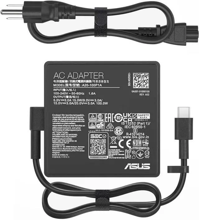 Main image of 100W Laptop USB Type C Charger for ASUS ZenBook 14 14X UX425QA UM425QA Rog Flow Z13 X13 GV301 GZ301 GA401QM,20V/5A AC Adapter for Asus ZenBook Chromebook Laptop Charger A20-100P1A
