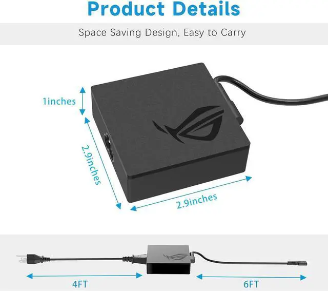 Alt view image 3 of 7 - 100W Laptop USB Type C Charger for ASUS ZenBook 14 14X UX425QA UM425QA Rog Flow Z13 X13 GV301 GZ301 GA401QM,20V/5A AC Adapter for Asus ZenBook Chromebook Laptop Charger A20-100P1A