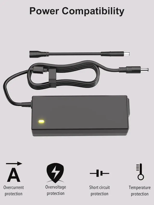 Alt view image 4 of 7 - 90W OptiPlex Charger AC Adapter for Dell Optiplex 5070 5090 5060 9020 7050 7010 7040 3050 7060 5050 7070 7080 5080 3080 3040 3020 3070 3090 3046 Micro Desktop Power Supply Cord