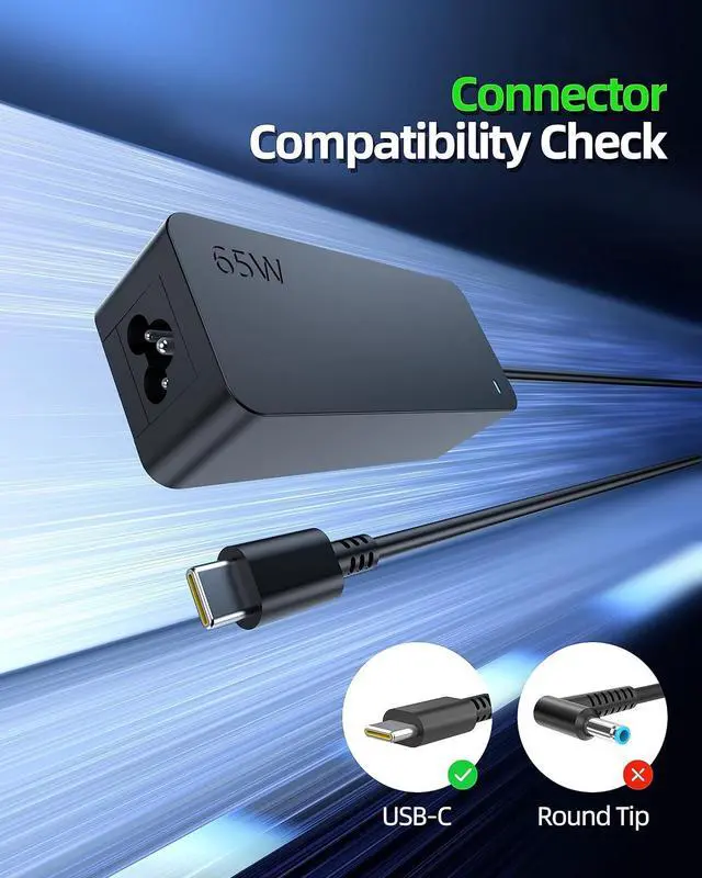 Alt view image 2 of 6 - Fast Charger Fit for Lenovo ThinkPad T14 T14s E14 E15 L14 L15 T15 P14s P15s P16s, T480 T490 T490s T580 T480s, Yoga 7i 9i 6 7 9, X1 Carbon Gen 7-10, T590 T495 E580 E590, 65W 45W USB-C Laptop Adapter