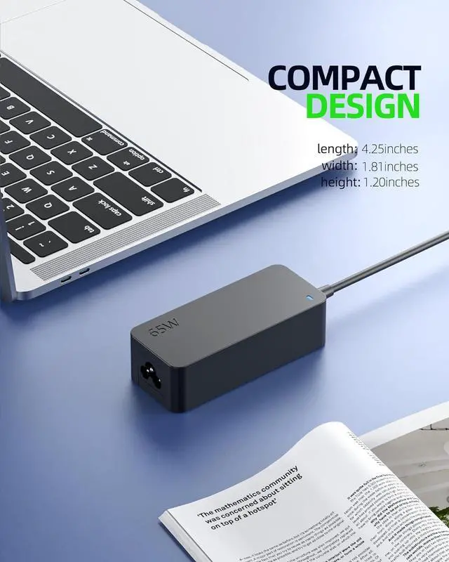 Alt view image 5 of 6 - Fast Charger Fit for Lenovo ThinkPad T14 T14s E14 E15 L14 L15 T15 P14s P15s P16s, T480 T490 T490s T580 T480s, Yoga 7i 9i 6 7 9, X1 Carbon Gen 7-10, T590 T495 E580 E590, 65W 45W USB-C Laptop Adapter