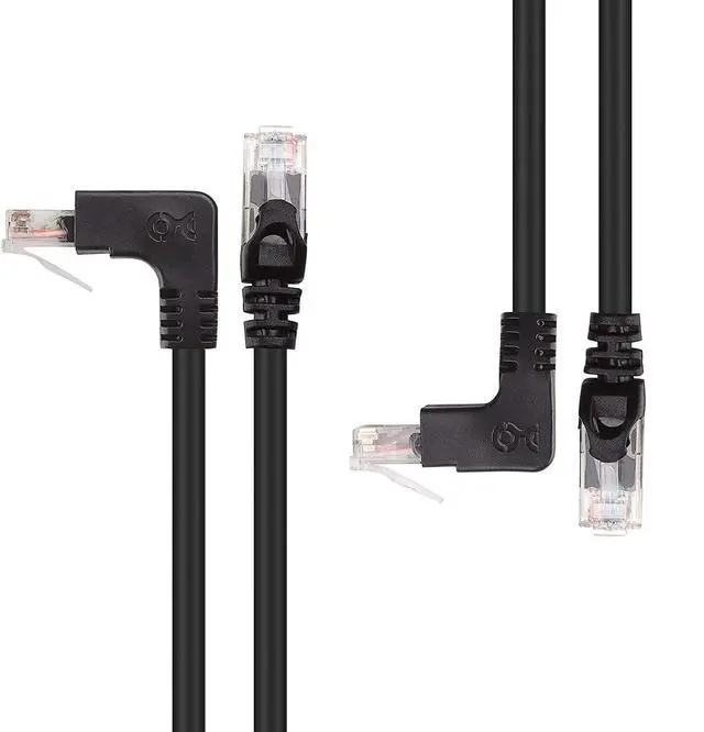 Main image of Cable Matters 10Gbps Combo-Pack 90 Degree Cat 6 Ethernet Cable - 5ft, Cat6 Right Angle Ethernet Cable (Right Angle Up and Down Connectors)