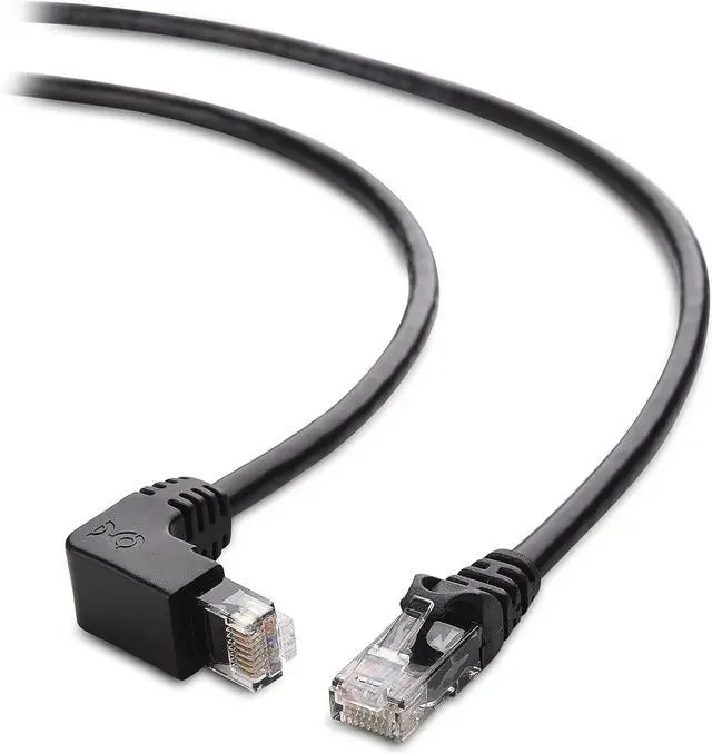 Alt view image 6 of 7 - Cable Matters 10Gbps Combo-Pack 90 Degree Cat 6 Ethernet Cable - 5ft, Cat6 Right Angle Ethernet Cable (Right Angle Up and Down Connectors)