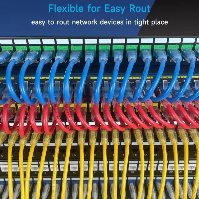 Alt view image 3 of 6 - Cat6 Ethernet Patch Cable 6 ft (10 Pack), Cat6 Patch Cable for Data Centers, Cat 6 Cable 10G, Network Patch Cables for Home and Enterprise Network -Black