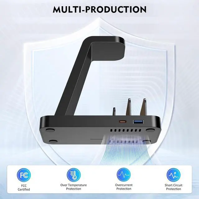 Alt view image 5 of 6 - Wireless Charger for iPhone - 5 in 1 Charging Station for Multiple Devices : Fast Wireless Charging Stand Dock for iPhone 16e 16 15 14 13 12 Pro Max  Watch Airpods