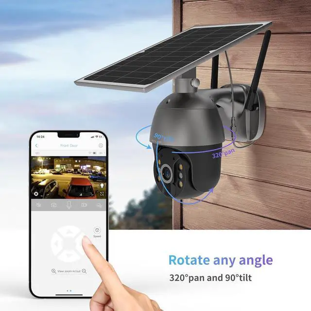 Alt view image 3 of 7 - S600 3G/4G LTE Solar Powered Cellular Security Camera Wireless Outdoor, Pan Tilt 360°View Spotlight, 1080p Night Vision, 2 Way Talk, PIR Motion Sensor, No WiFi, US Version, Unlimited Data Plan