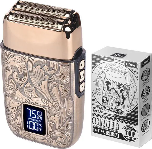 Main image of Ufree Close Shave Electric Foil Shavers for Men, 3-Speed Electric Razor, Bald Head Shavers, Face Shaving Beard Trimmer with LCD Display, Gifts for Men