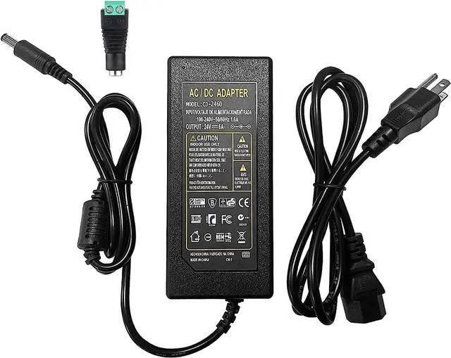Main image of 24V 6A 144W AC Power Supply Adapter 6amp 100-240V AC to DC 24 Volt 6Amp 5.5mm x 2.1mm DC Plug, for DC 24V LED Strip Light, CCTV Cameras