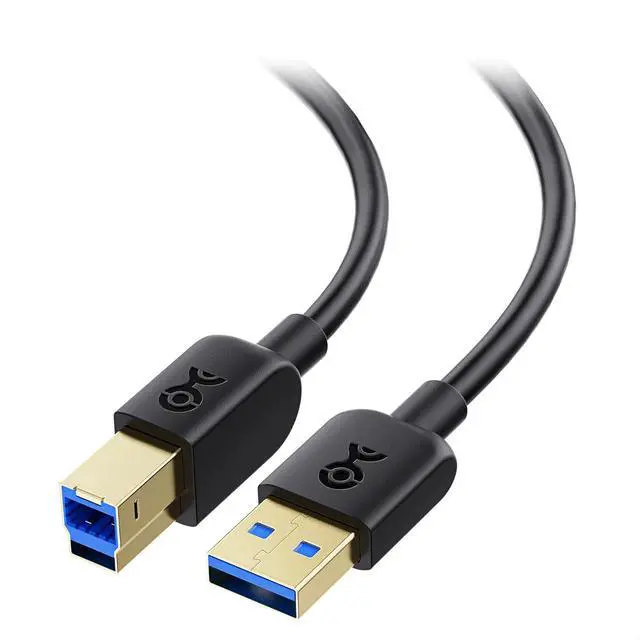 Main image of 5Gbps Long USB 3.0 Cable - 10ft USB A to B Cable USB3 Cord with Type-B 3.0 Connector for Hard Drive Enclosure/Built-in Hub and More Black