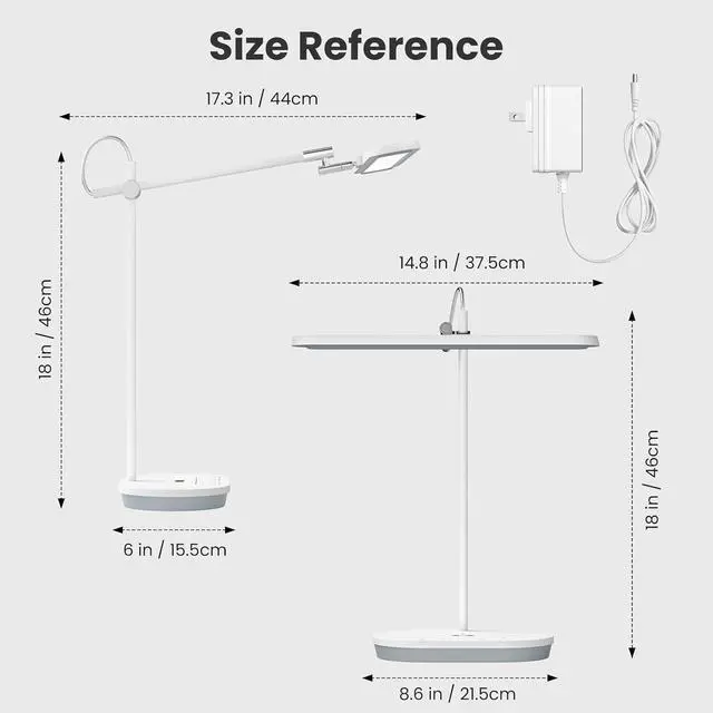 Alt view image 6 of 7 - LED Desk La with CRI 98, Advanced Eye-Caring Bright Desk Light for Crafting, Home Office & Kids Studying, Multi-Angle Adjustae, Dimmae Full Spectrum with Touch & Gesture Control