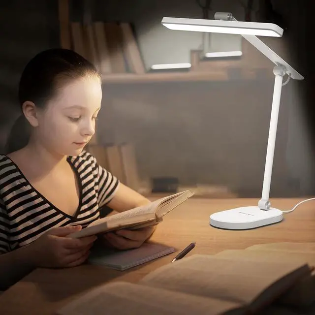 Alt view image 7 of 7 - Honeywell Desk Lamp for Home Office, H4 Sunturalux Eye-Caring LED Desk Light, 700LM Dimmable Desk Lamp with Timer, Adjustable Desk Reading Light, Touch Auto Dimming Table Lamp for Study, Bedroom