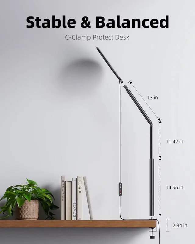 Alt view image 6 of 7 - Weilisi 10.2" Desk Ring Light with Stand, 360° Rotate Desk Lamps for Home Office with C-Clamp, Flexible Height Desk Light, Adjust Arm Ring Light for Desk, Podcast, Gaming, Recording, Zoom Lighting