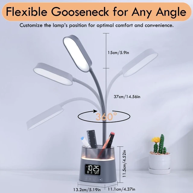 Alt view image 7 of 7 - WILIT LED Desk Lamp for College Dorm Room Essentials, 3 Modes,Touch, Gray