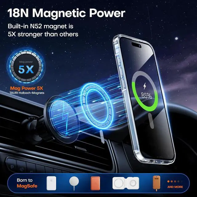 Alt view image 2 of 6 - for iPhone 15 Case Clear Case Compatible with MagSafe with Screen Protector 15 FT Military Grade Drop Protection Shockproof Slim Phone Case for iPhone 15