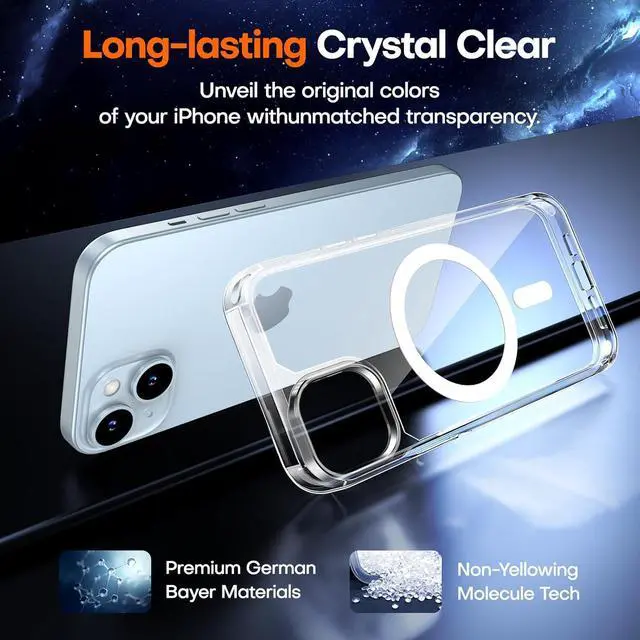 Alt view image 5 of 6 - for iPhone 15 Case Clear Case Compatible with MagSafe with Screen Protector 15 FT Military Grade Drop Protection Shockproof Slim Phone Case for iPhone 15