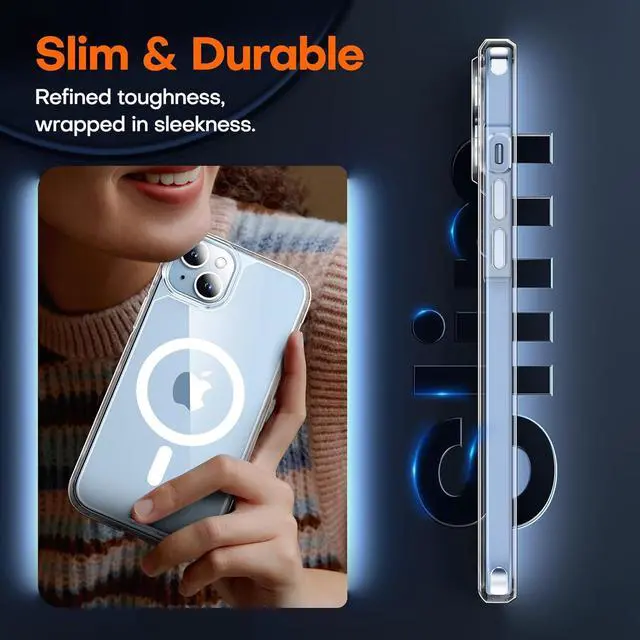 Alt view image 6 of 6 - for iPhone 15 Case Clear Case Compatible with MagSafe with Screen Protector 15 FT Military Grade Drop Protection Shockproof Slim Phone Case for iPhone 15