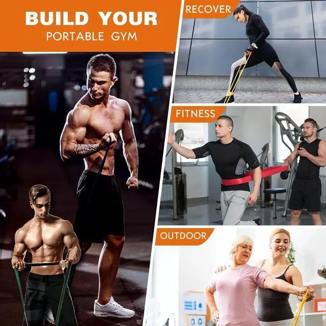 Alt view image 3 of 6 - Resistance Bands,Pull Up Bands,Stretching Assist Bands Set for Men & WomenPortable Exercise, Muscle Training,Physical Therapy,Exercise Workout Bands for Working Out