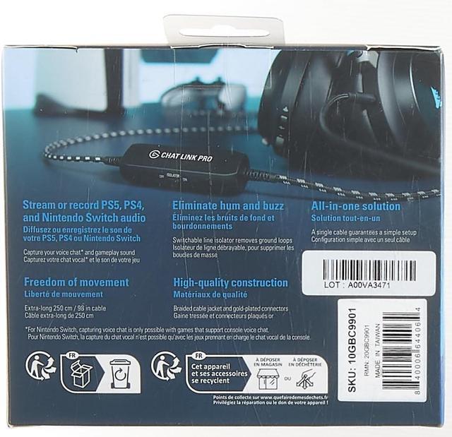 Alt view image 7 of 7 - Elgato Chat Link Pro - Audio Adapter, for PS5, PS4, Nintendo Switch, Capture Voice Chat, Gameplay Sound, Extra Long Cable, Black