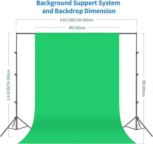 Alt view image 2 of 7 - NEEWER Photography Lighting kit with Backdrops, 8.5x10ft Backdrop Stands, UL Certified 5700K 800W Equivalent 24W LED Umbrella Softbox Continuous Lighting, Photo Studio Equipment for Photo Video Shoot
