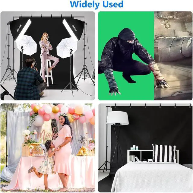 Alt view image 3 of 7 - NEEWER Photography Lighting kit with Backdrops, 8.5x10ft Backdrop Stands, UL Certified 5700K 800W Equivalent 24W LED Umbrella Softbox Continuous Lighting, Photo Studio Equipment for Photo Video Shoot