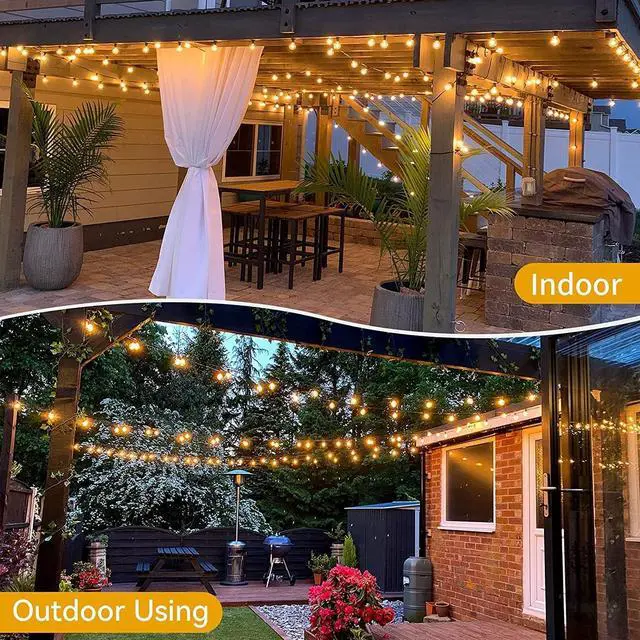 Alt view image 6 of 7 - 30FT LED Outdoor String Lights, G40 Globe Patio Lights with 24 Colors Color Changing and 128 Modes, Dimmable Waterproof Connectable Outdoor Light for Outside Backyard Porch Balcony Party Decoration